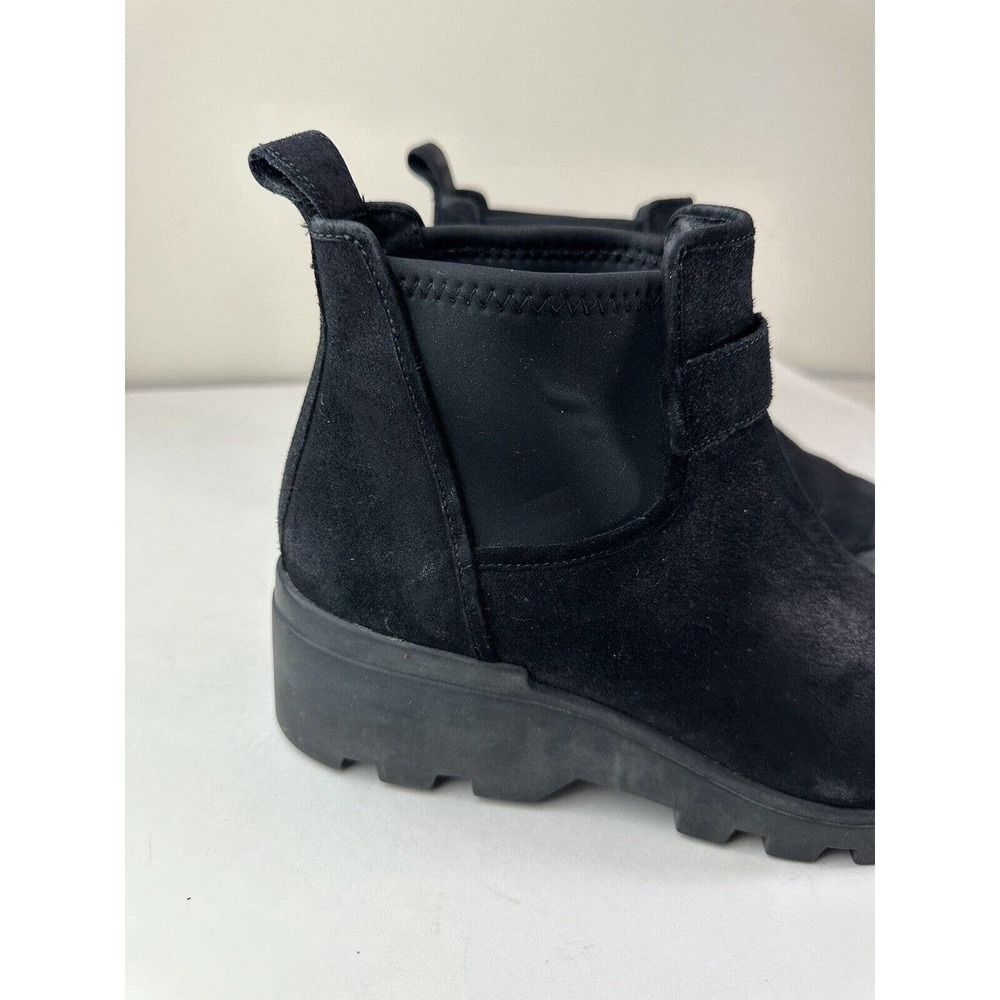 Eileen Fisher Splash Waterproof Suede Bootie Ankle Boots Size 9.5 Wedge Black - Picture 14 of 15